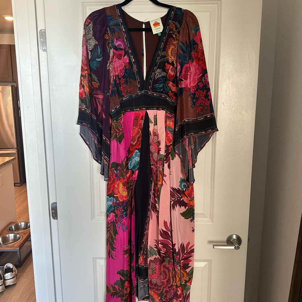 Farm Rio Flower Scarves Maxi Dress